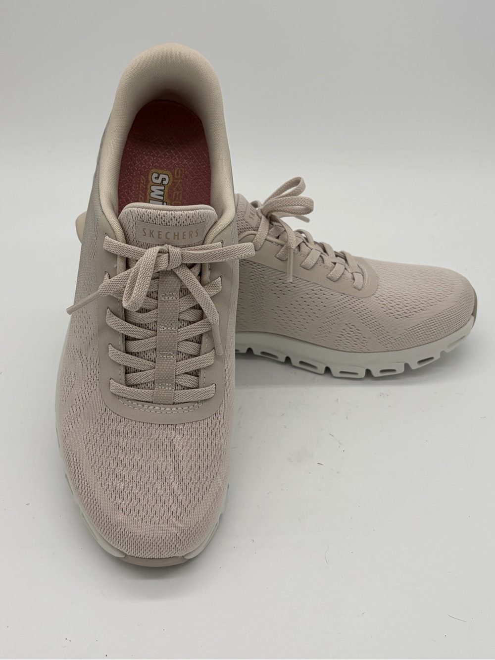 Skechers Women's Lace-Up Sneakers in Blush Pink